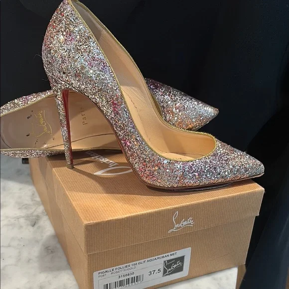 Christian Louboutin Silver Stiletto Heels